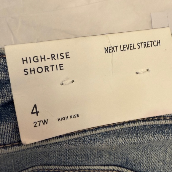 American Eagle Next Level Strech Higu Rise Light Blue Jean Shorts Size 4 - Picture 4 of 7
